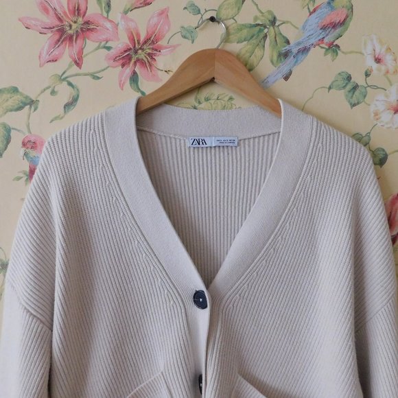 🌿 Zara ✨ Cream ✨ Knit ✨ Cardigan 🌳🍃 - Picture 4 of 14